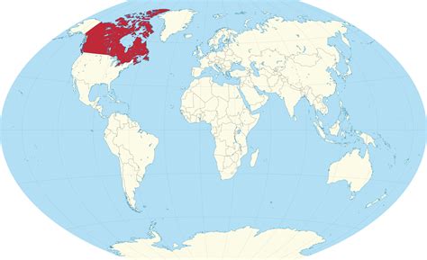 World Map with Canada Highlighted